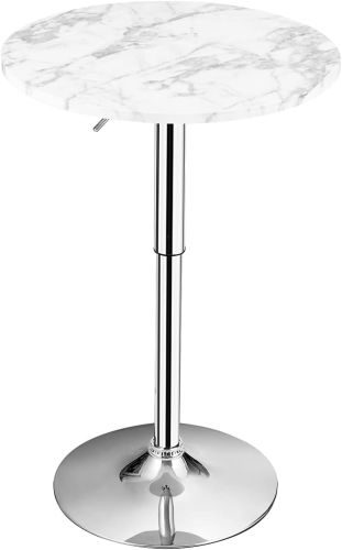 Mesa de Bar Redonda Ajustable Blanca, Sin Empaque, 22222200108732, 15
