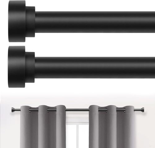 Set 2 Cortineros Negros de 48 a 84 Pulgadas, Caja Dañada, 22222200099159, 15