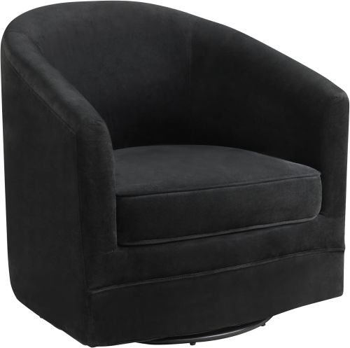 Sillón de Terciopelo Giratorio Negro Giantex, Sin Empaque, 22222200108770, 15