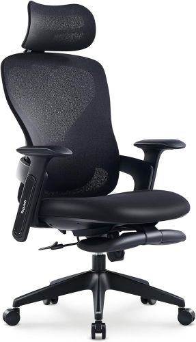 Silla de Oficina Ergonómica Negra, Sin Empaque, Artículo Incompleto Falta el Reposapiés, 22222200110442, 15