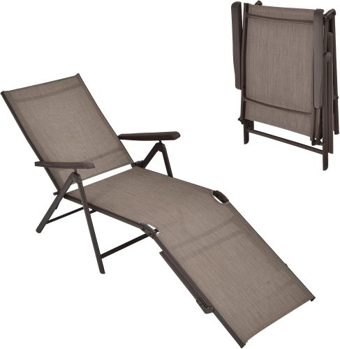 Tumbona Plegable Para Exteriores Café Costway, Sin Empaque, 22222200121557, 15
