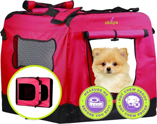 Jaula Plegable Para Perros Pequeños Zampa Rojo, Sin Caja Solo Estuche de Transporte, 4.1, 22222200106813