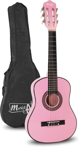 Guitarra Acustica para Niños Music Alley MA-51 Rosa, Sin Caja Solo Estuche, 4.1, 22222200110813