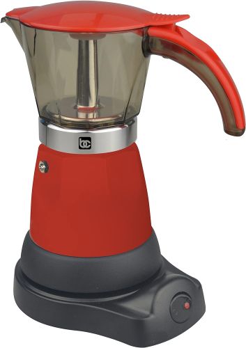 Bene Casa Rojo portátil eléctrico Espresso Maker 3 o 6 tazas/cafetera, Caja dañada, 3-2, 99999900191169