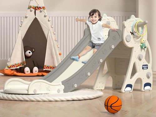 Tobogán de Plástico Para Niños Con Aro de Baloncesto, Sin Empaque, 22222200110443, 15 