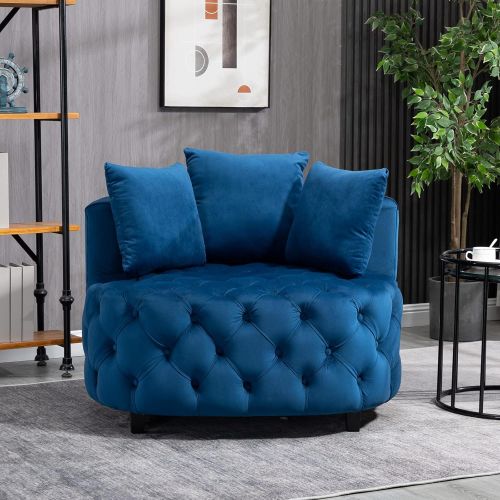 Sillón Tapizado de Terciopelo Azul, Sin Empaque, ENVÍO LIMITADO POR PESO, 22222200119162, 15
