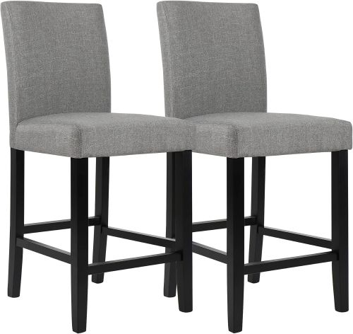 Juego de 2 taburetes de Bar Tapizados LSSPAID Gris, Sin Empaque, , 22222200101422