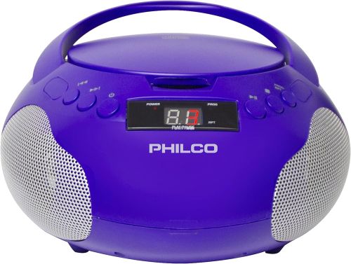 Reproductor de CD Portátil Philco Boombox Morado, Caja Dañada, 99999900327664, 9.2