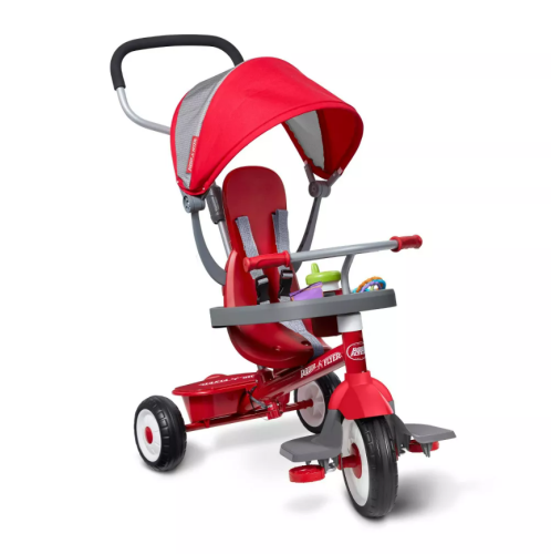Triciclo Rojo Radio Flyer 4 en 1, Sin Empaque, Incompleto Falta el Reposapies Gris Ver Última Foto, 22222200108448, 14