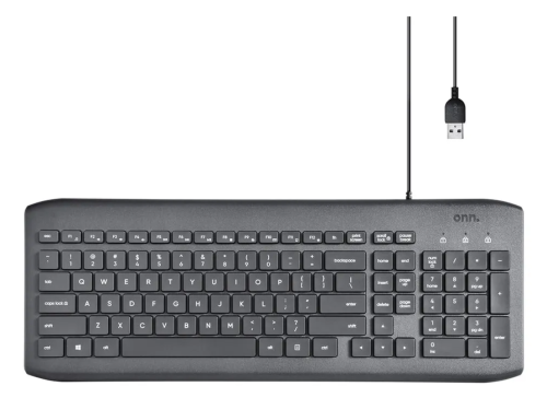 Teclado Alámbrico Usb Onn Negro, Sin Empaque, 8.3, 22222200107361