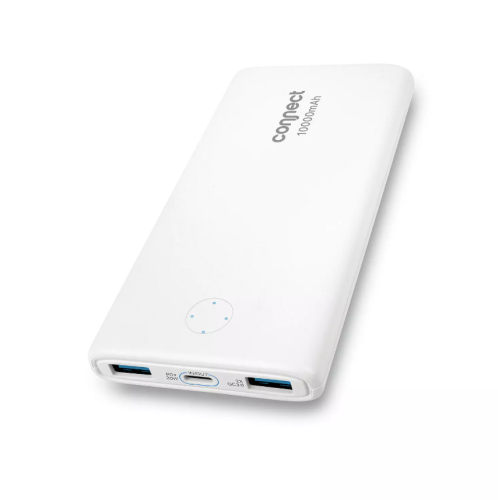 Batería Portátil Connect 10.000 mAh Blanca, Empaque Dañado, 22222200120545, 1.2