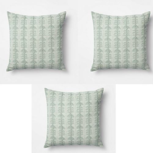 Set 3 Cojines Cuadrados Verde Claro 20x20 Pulgadas, Sin Empaque, 22222200107623, 15