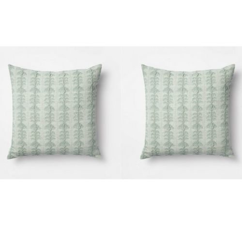 Set 2 Cojines Cuadrados Verde Claro 20x20 Pulgadas, Sin Empaque, 22222200107433, 15
