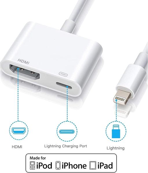 Lightning a HDMI para iPhone a TV adaptador digital AV 1080P sin caja solo empaque 2
